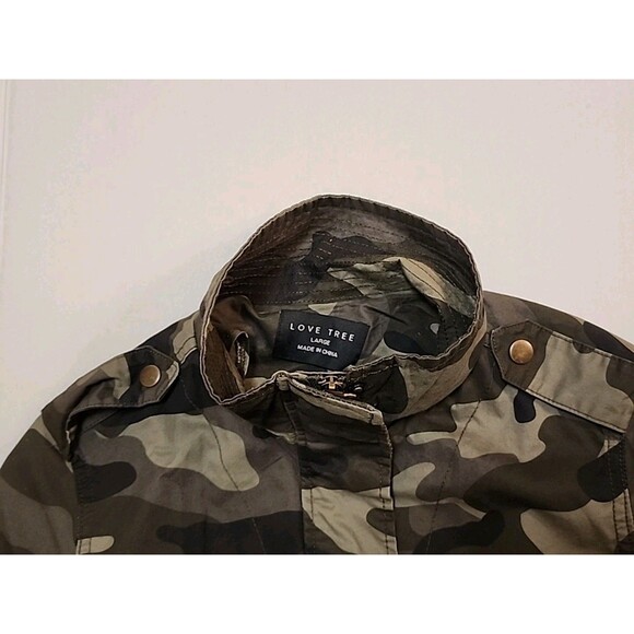 Love Tree Zip Up Long Sleeve Jacket Camo Large Grunge Retro - Picture 7 of 8